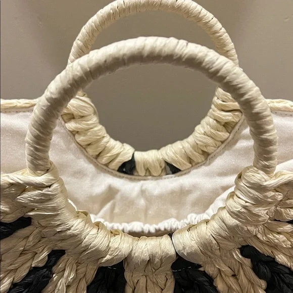 Dolce Vita | Black Raffia Shopper “EstelleB” Tote ~ Canvas Inside - Picture 10 of 16